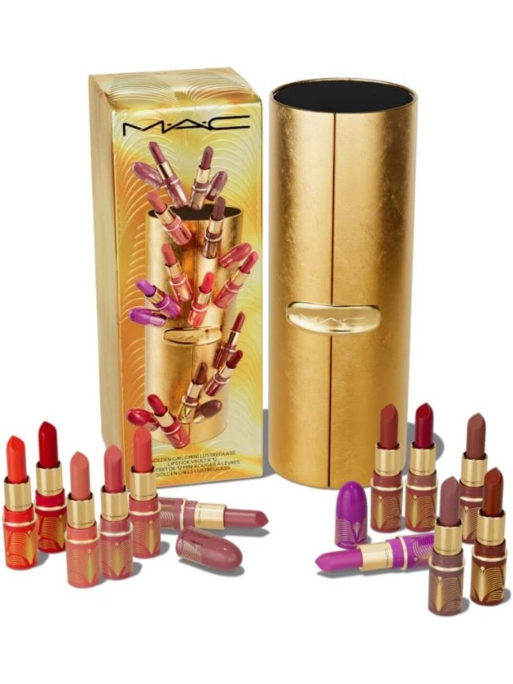 Limited Edition Mini Lipstick Vault x 12 - Travel Size Lustreglass Lipsticks Set